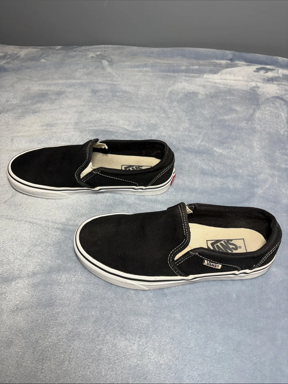 Vans Women's Black Canvas Slip-On Loafers